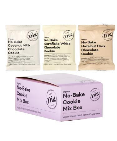 Dig/Get Raw - No-Bake Biscuit Mix Box - Snacks Made with Organic Ingredients - Vegan, Gluten Free (12x30g) - Perfect for Parties, Businesses, Meeting Rooms