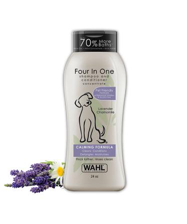 Wahl 4-in-1 Calming Pet Shampoo  Cleans, Conditions, Detangles, & Moisturizes with Lavender Chamomile - 24 Oz - Model 820000A