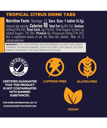 GU Energy Hydration Electrolyte Drink Tablets 4-Count(48 Servings) Tropical Citrus - Buy Online on GoSupps.com