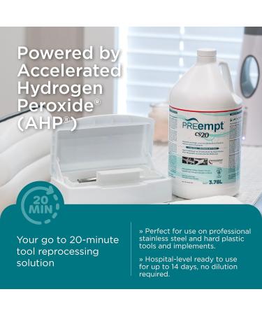 PREempt CS20 Sterilant and High-Level Disinfectant for Reusable Spa Salon and Nail Tools and Implements (1 Liter) 1 l (Pack of 1) - Buy Online on GoSupps.com