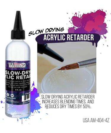 U.S. Art Supply Acrylic Retarder Liquid - 4oz | Slows Dry Times, Enhances Acrylic Pouring | Extend Working Time - Buy Online on GoSupps.com