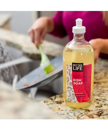 Better Life Sulfate Free Dish Soap - Tough on Grease, Gentle on Hands, Pomegranate, 22 Oz - Buy Online on GoSupps.com