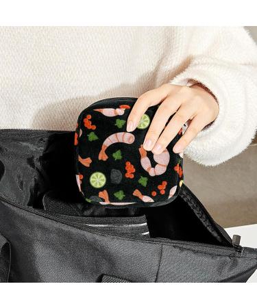 Womens Bonds Storage Pockets Stillpad Holder - Portable Period Kit & Pocket Feminine Product Bag with Shrimp Background for Girls - Buy Online on GoSupps.com