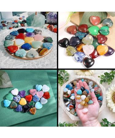 Tyrzol 20 Pcs Healing Crystals Natural Heart Stones Set - Gemstones for Stress Relief, Meditation, Yoga - Includes Storage Bag - Perfect Gift for Beginners - Buy Online on GoSupps.com