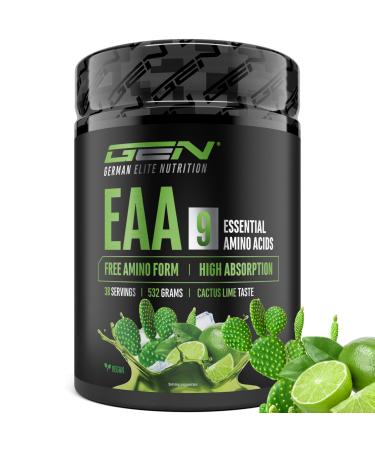 GEN GERMAN ELITE NUTRITION EAA Powder 532g (38 servings) - The 9 essential amino acids including histidine & BCAAs - Human Code Formula - Vegan - Very