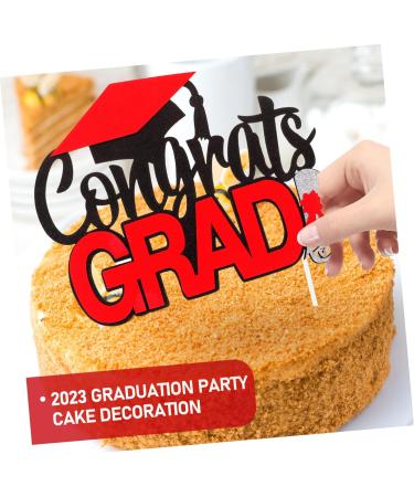 16 pcs Graduation row grad cake topper graduation cake insert 2023 cake toppers Graduation Decorations Class of 2023 Grad Picks snacking cakes cupcake topper appetizer mini Paper Redx4pcs 14X7.5CMx4pcs - Buy Online on GoSupps.com
