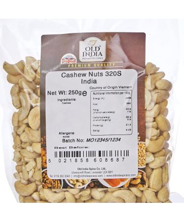 Old India Cashew Nuts 320S India 250g - Premium Quality Cashews 250g Pack - Buy Online on GoSupps.com