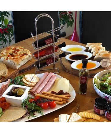 Premium Olive Oil Gift Set - 4 Infused Olive Oils & Balsamic Vinegar in Metal Rack - Perfect Italian Cooking Gift for Chefs - Buy Online on GoSupps.com