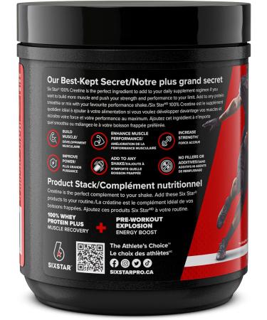 Six Star Creatine Monohydrate | Six Star Elite 100% Creatine Monohydrate Powder | Post Workout Muscle Recovery & Muscle Builder | Micronized Creatine Powder | | Unflavored (60 Servings) - Buy Online on GoSupps.com