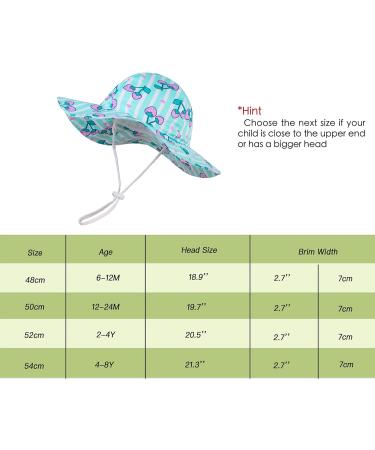 LANGZHEN Baby Girls Beach Sun Hat with Chin Strap, Cherries Design, 2-4 Years - Buy Online on GoSupps.com