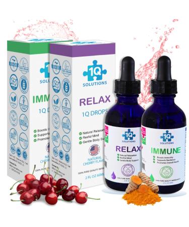 1Q Solution Sleep + Immune Support All-in-One Kids Health Kit| 2 Liquid Supplements | 100% Natural Sugar Free Vegan Gluten Free & Non-GMO | Loved by Moms: Clean Safe & Easy-to-Take for Children