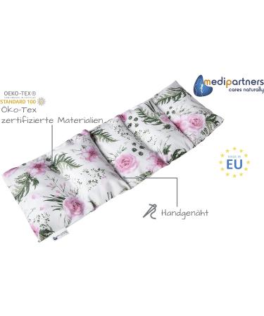 Medi Partners Cherry Core Pillow 60x20cm | 100% Cotton Eco-Friendly Warming & Cold Therapy Pillow | Removable Pink Flowers Design - Buy Online on GoSupps.com