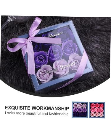 minkissy 4 Boxes Rose Box Rose Soap Flower Romantic Wedding Anniversary Mothers Day Gradient Rose Soap Bouquet Artificial Flower Soap Rose Flower Square Box Roses - Buy Online on GoSupps.com