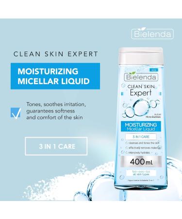 Bielenda CLEAN SKIN EXPERT 3 in 1 Soothing Micellar Water 400 ml - Buy Online on GoSupps.com