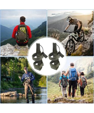 Gzkushi 2-Piece Molle Bottle Holder - Durable Nylon Water Bottle Bag with D-Ring Hooks for Hiking Camping & Outdoor Sports - Buy Online on GoSupps.com