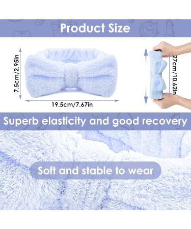 Molain Bowknot Spa Headband - Coral Fleece Hair Wrap for Women | Blue Headband for Makeup, Skincare, and Sports - Buy Online on GoSupps.com