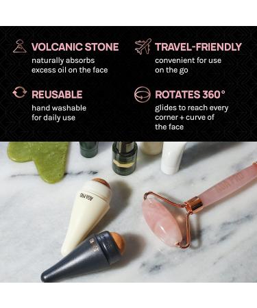 AOA Studio Volcanic Face Roller - Oil-Absorbing Reusable Facial Skincare Tool for Massage (White) | Best Face Massager - Buy Online on GoSupps.com