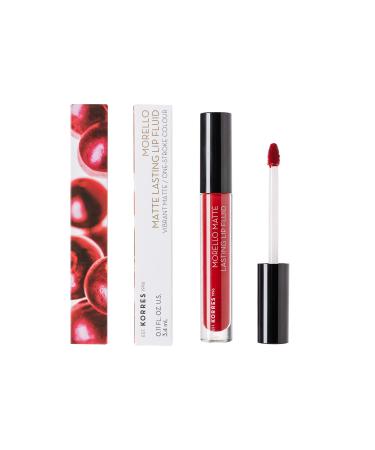 KORRES MORELLO Matte Lasting Lip Fluid - No. 59 Brick Red, Pack of 12 x 3.4 ml