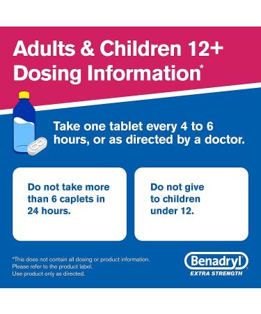 Benadryl Extra Strength Allergy Relief Tablets 50mg - 24ct Pack for Hay Fever & Upper Respiratory Allergies - Buy Online on GoSupps.com