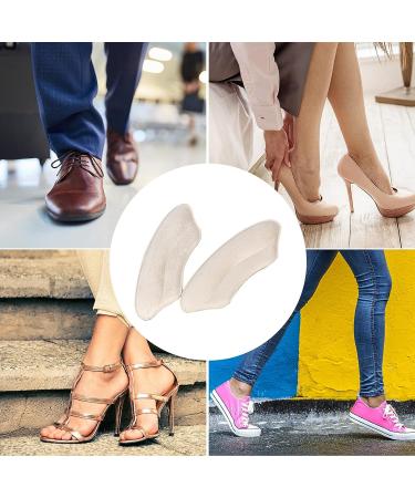 Budefull Heel Grips Liner Cushions - 4 Pairs Self-Adhesive Inserts for Loose Shoes - Prevent Heel Slip and Blister - Pale Apricot+Black - Men and Women - Buy Online on GoSupps.com