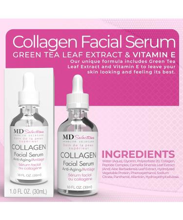 Collagen Facial Serum Tighten Firm & Smooth with Collagen Peptide & Green Tea Advanced Collagen Repair Anti Aging Facial Formula 1 Oz MD Selections Collagen Facial Serum (Pack of 1) - Buy Online on GoSupps.com
