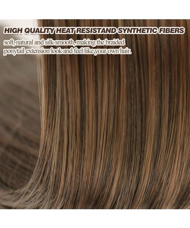 BARSDAR 66cm Braided Ponytail Extension - Soft Synthetic Hair for Women | DIY Natural Look | Warm Brunette (Pack of 1) - Buy Online on GoSupps.com