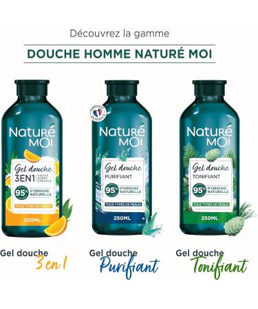  Natur moi Natur Moi - Shower Gel For Men Toning - Moisturizes and Nourishes - All Skin Types - Organic Cedar - 96% Natural Origin - Biodegradable Formula - Recycled Bottle - 250ml - Made in France - Buy Online on GoSupps.com