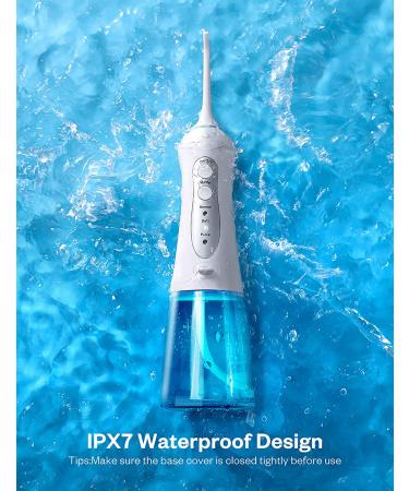 Portable Water Flosser with 3 Modes, 4 Jets, 300ML Tank - Rechargeable Dental Oral Irrigator for Home & Travel - Blue - Buy Online on GoSupps.com