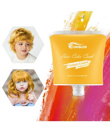 Temprary Hair Dye Comblor Blonde Hair Dye for Dark Hair Hair Chalks for Girls Wash Out Hair Colour Kids Gifts for Birthday Christmas Halloween Crazy Hair Day Children's Day Blonde 60 g (Pack of 1)