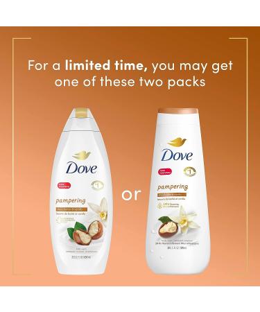 Dove Pampering Shea Butter & Vanilla Body Wash - 20oz Gentle Skin Cleanser with 24hr Renewing MicroMoisture - Shea Butter & Warm Vanilla - 22 Fl Oz - Buy Online on GoSupps.com