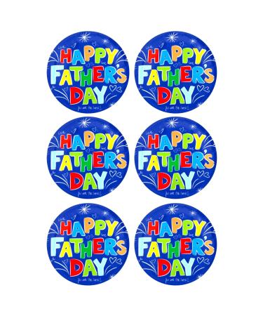6 x Father's Day Blue Edible Wafer or Icing Cupcake Topper Fun Dad Party Cake Decorations Perfect For Brownies Cookies Muffins & More! (Edible Wafer Card)