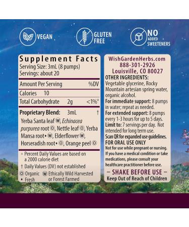 WishGarden Herbs Santa Ana Sniffles - Plant-Based Allergy Relief | Nettle Echinacea Yerba Santa & Horseradish | Soothe Allergy Discomfort & Sinus Congestion - 4oz - Buy Online on GoSupps.com