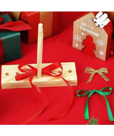 Wooden Bow Maker Tool with U-Shaped Scissors for Halloween & Christmas Decorations - DIY Crafts, Hair Bows, Corsages, Holiday Wreaths - Buy Online on GoSupps.com