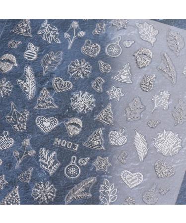 JMEOWIO Christmas Glitter Nail Art Stickers - 8 Sheets Snowflake Xmas Winter Holiday Design - Buy Online on GoSupps.com