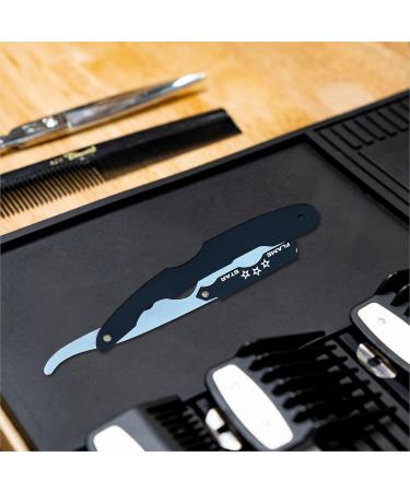 Black Silver Barber Straight Edge Razor | 100% Stainless Steel & 10 Blades | FLAME STAR - International Shipping Available - Buy Online on GoSupps.com