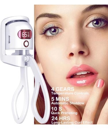 Rechargeable Heated Eyelash Curler - Fast Heat 4 Modes Anti-Burn LED Display - Long Lasting Mini Lash Curler for Perfect Lashes - Buy Online on GoSupps.com