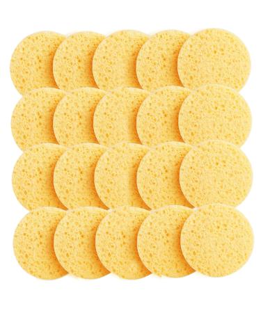 20 PCS Turmeric Cleansing Pads Reusable Facial Sponges Soft Absorbent Tumeric Pads Multipurpose Turmeric Face Pads for Daily Facial Cleansing Makeup Remover