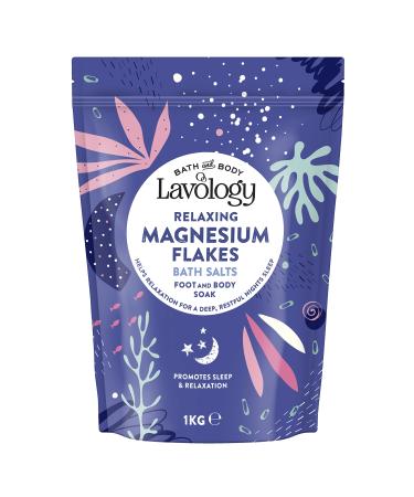 Magnesium Flakes Bath Salts by Lavology - 1kg - All Natural Ingredients - Calming & Relaxing Bath Salts 1 kg (Pack of 1) Magnesium Flakes