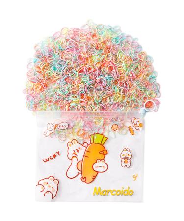 Marcoido Color Tiny Elastic Hair Ties 1500pcs Hair Rubber Bands Ponytail Holders Braids Locs For Baby Toddlers Kids Small Hair Elastics With An Zipper Bag. (small  Macaron A) Small Macaron A