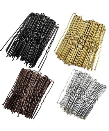 Zliutin metal u shape hair needles Wave shape hairpin of metal hair clips and shape wavy hair clips hair needle metal blond hair needle classic bobby pins for girls and women 200 pieces