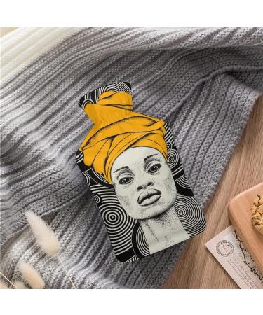 Turban Woman Hot Water Bottle with Plush Cover - Bed Warmer for Adults & Children - 26.5x15.3cm - International Shipping - Buy Online on GoSupps.com