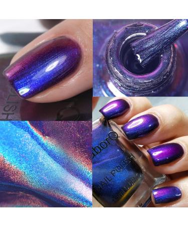 15ml Chameleon Nail Polish - Quick Drying Holographic Nail Varnish - Sparkling Chrome Nail Polish Magic Colour Iridescent Nail Varnish - Long-lasting Nail Polish for Manicure DIY at Home Holographic Blue Purple - Buy Online on GoSupps.com