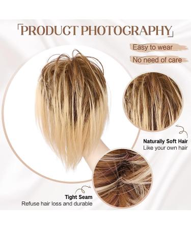PORSMEER Claw Clip Ponytail Hair Extension 10 Blonde Mix Brown - Messy Bun Chignon Updo for Women/Girls - Buy Online on GoSupps.com