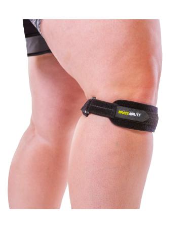 BraceAbility Plus Size Patella Tendon Knee Strap - XXL Men's and Women's Patellar Stabilizer Brace with Adjustable Band for Runner's Knee  Jumper's Tendonitis  Osgood Schlatter  Arthritis (2XL) 2X-Large (Pack of 1)