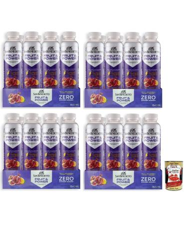Italian Gourmet E.R. San Benedetto Fruit Power Pack of 48 energy drinks with apple pomegranate mango and pineapple flavor 40 cl disposable PET bottle + Italian Gourmet Polpa di Pomodoro 400 g box