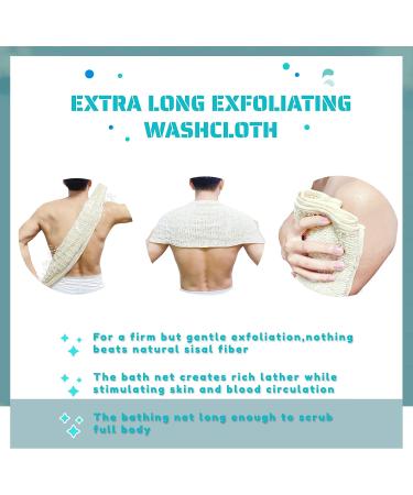 Extra Long Double-Sided Exfoliating Loofah Body Scrubber for Men & Women - Deep Clean Shower Towel - Buy Online on GoSupps.com