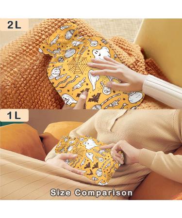 Naanle Halloween Hot Water Bottle with Cover - 1L Transparent Heat Bottle for Bed Hand Warmers Pain Relief & Cold Therapy - International Shipping Available - Buy Online on GoSupps.com