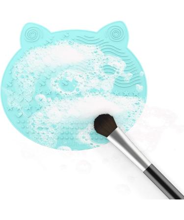  2-Pack Makeup Brush Cleaning Mat Cute Cat Animal Design Silicone Portable Brush Cleaner Pad Washing Tools with Suction Cups (Green+Pink) - Buy Online on GoSupps.com