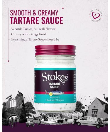Stokes Real Tartare Sauce 3PK Smooth & Creamy Tartare Sauce Perfect For Fish Dishes Award Winning Gluten Free Tartare Sauce Made With Gherkins & Capers Beautifully Balanced Flavour 200g Glass Jar - Buy Online on GoSupps.com