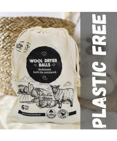 Smart Wash Dryer Balls - 100% Wool Tumble Dryer Balls | Hypoallergenic & Eco-Friendly | 6 Black New Zealand Sheep Wool Balls - Buy Online on GoSupps.com